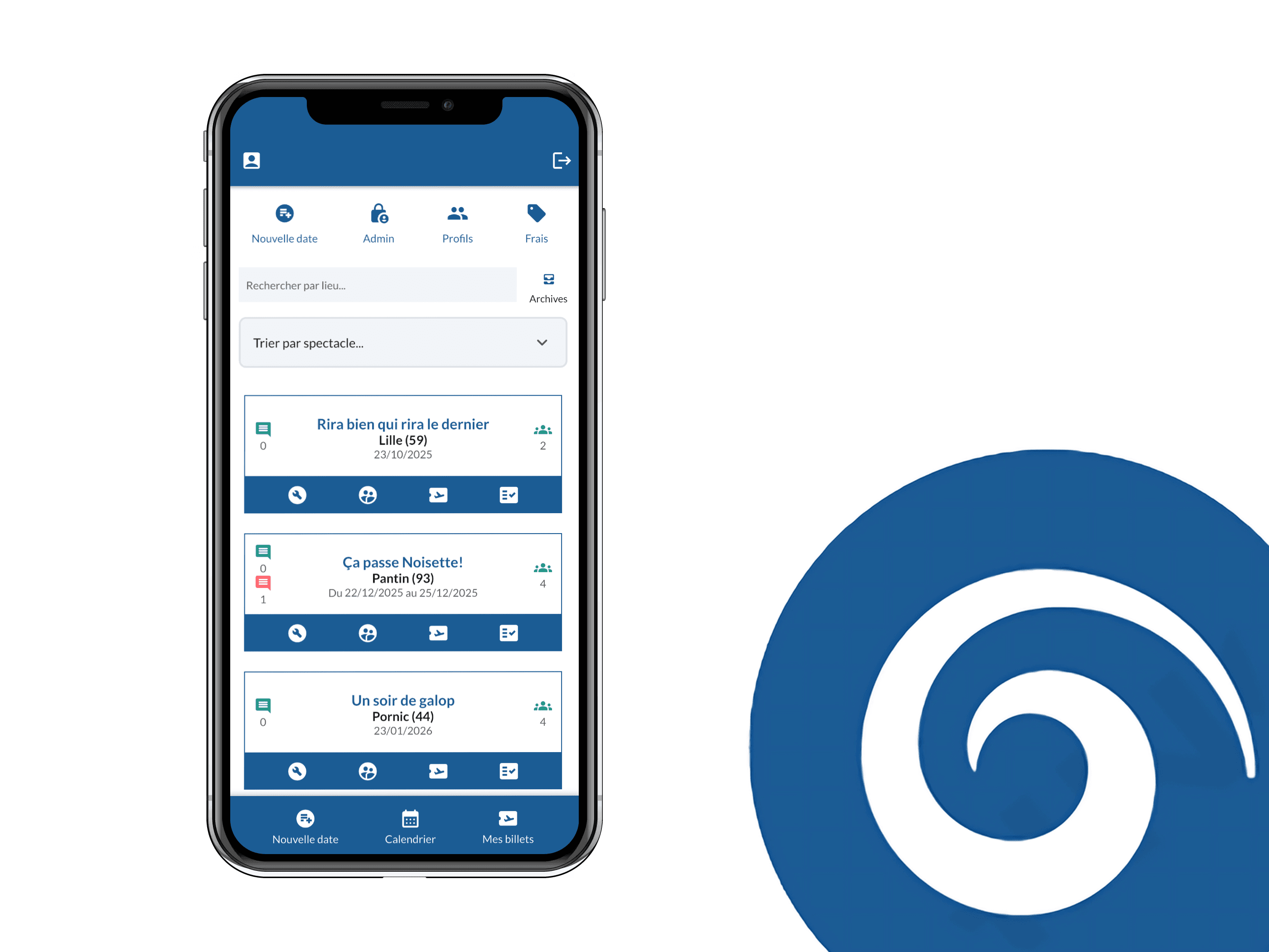 Application mobile OTour — feuille de route en main
