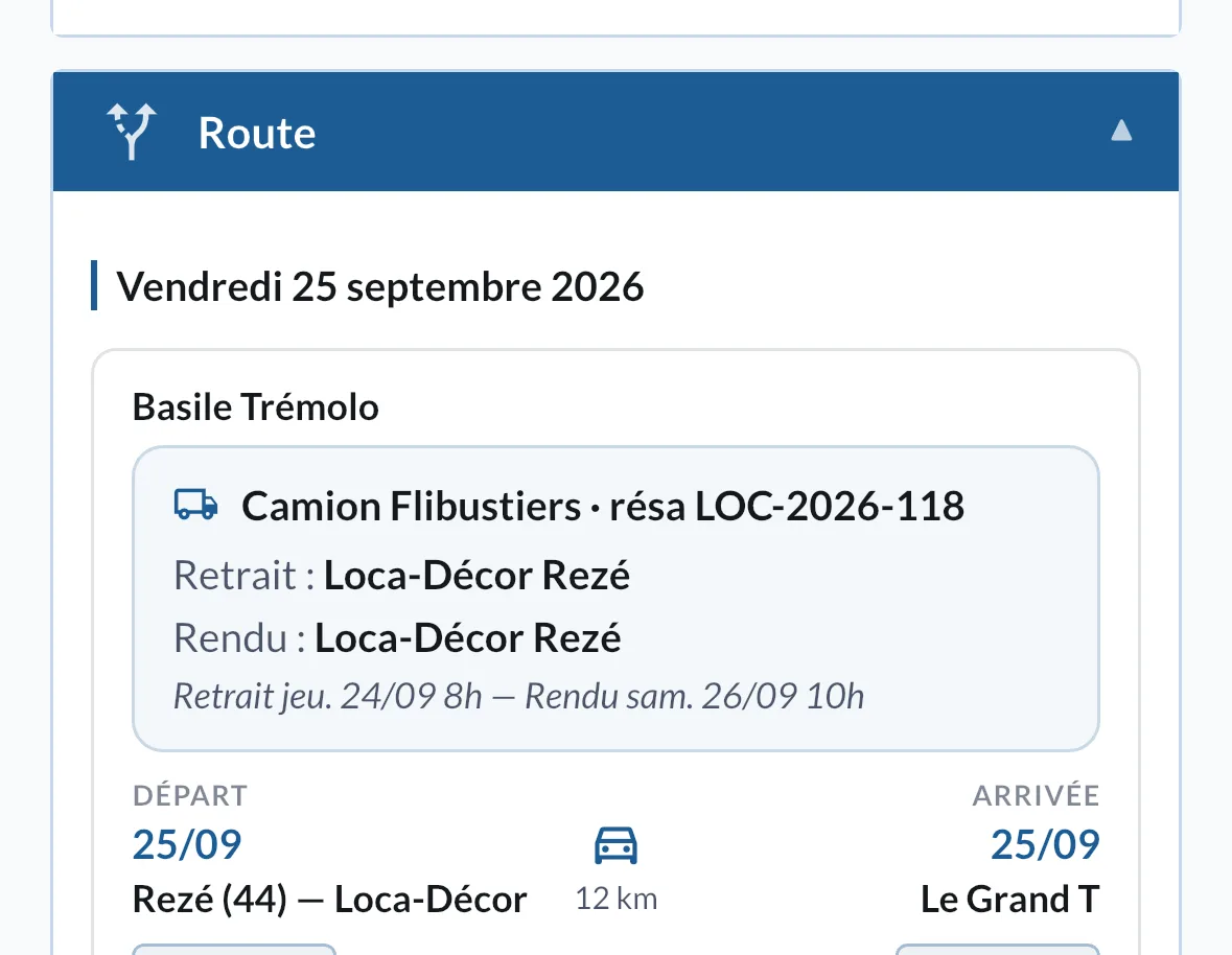 Le bloc Route avec un camion