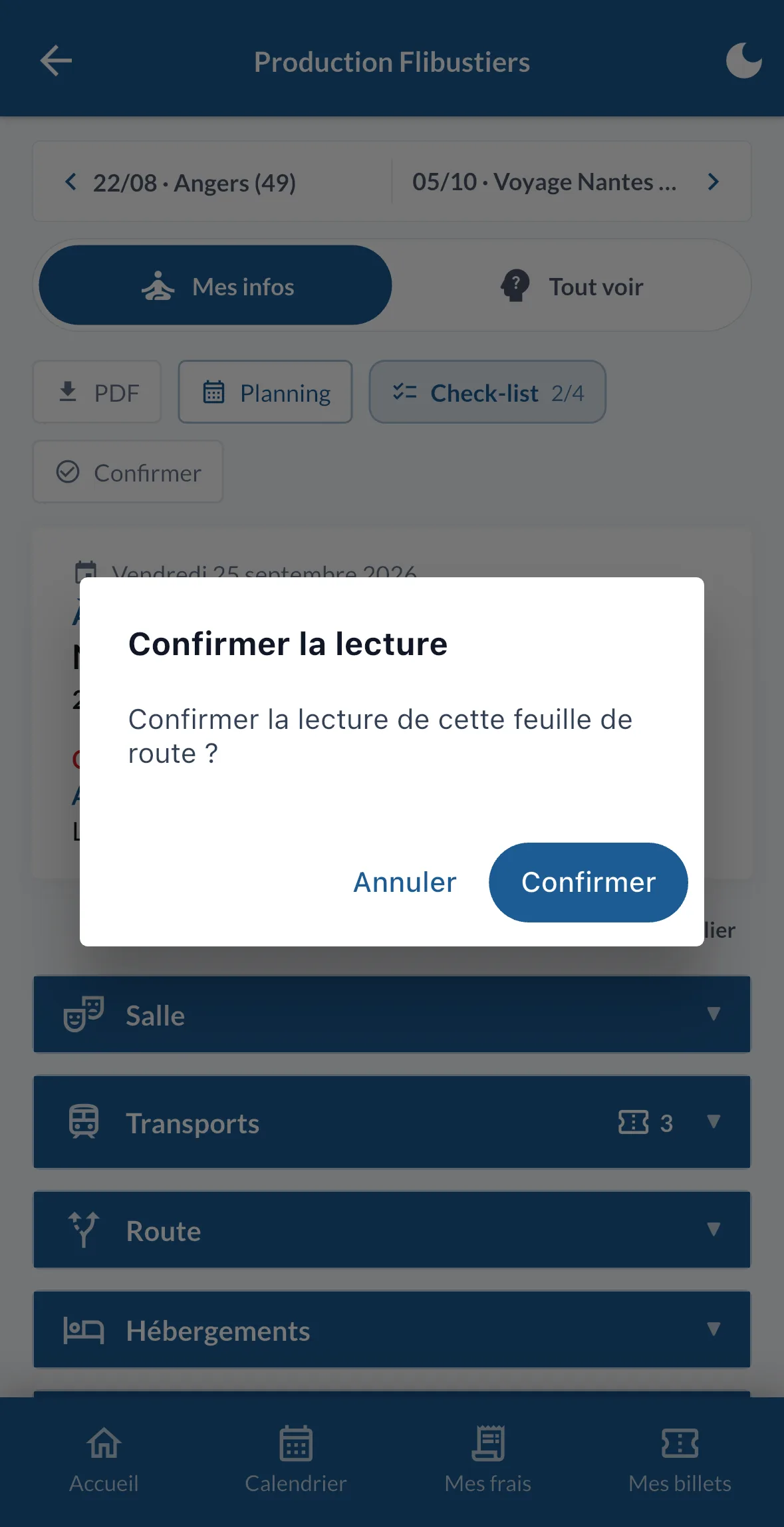 La demande de confirmation de lecture