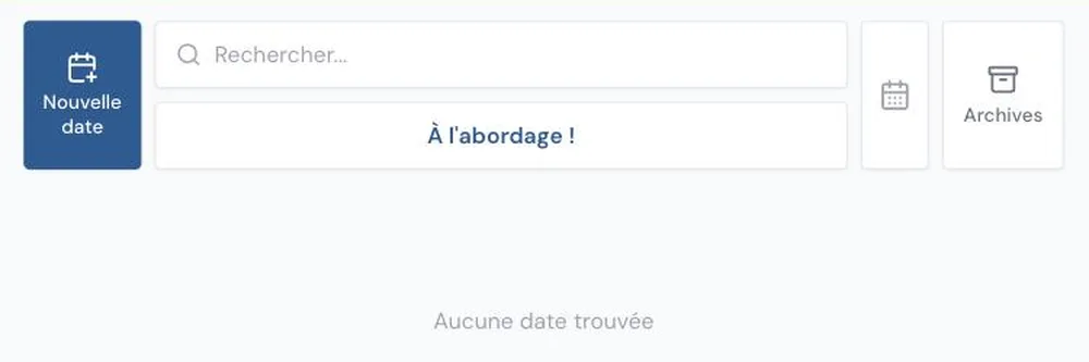 La liste des dates, vide