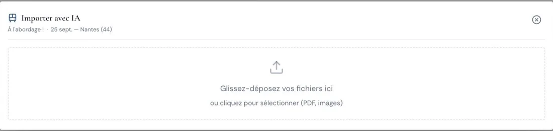 Import de billets par IA sur une date