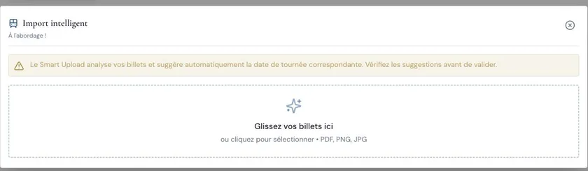 L'import intelligent, sans date sélectionnée