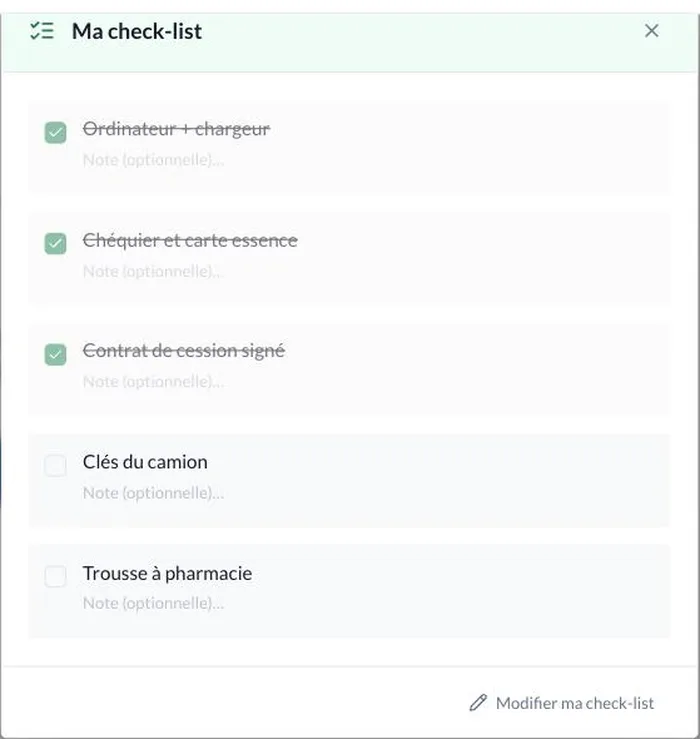 La check-list perso d'une date