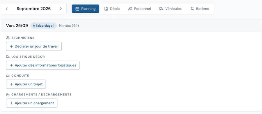Le planning du module Technique